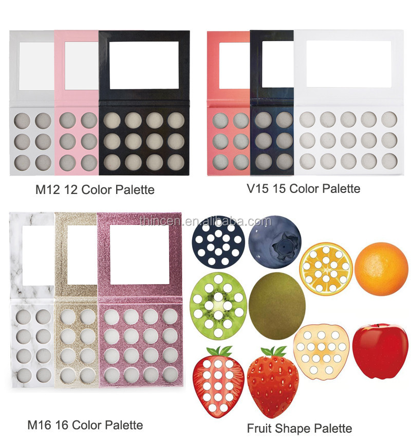 Empty Fruit Shape 15 Colors Private Label Eyeshadow Palette Packaging Custom Makeup 10
