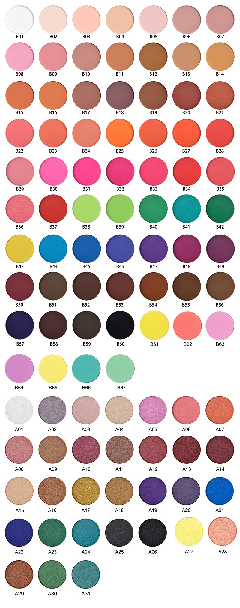 Private Label Cosmetics Magnetic DIY Choose Color Nude Eyeshadow Palette 24