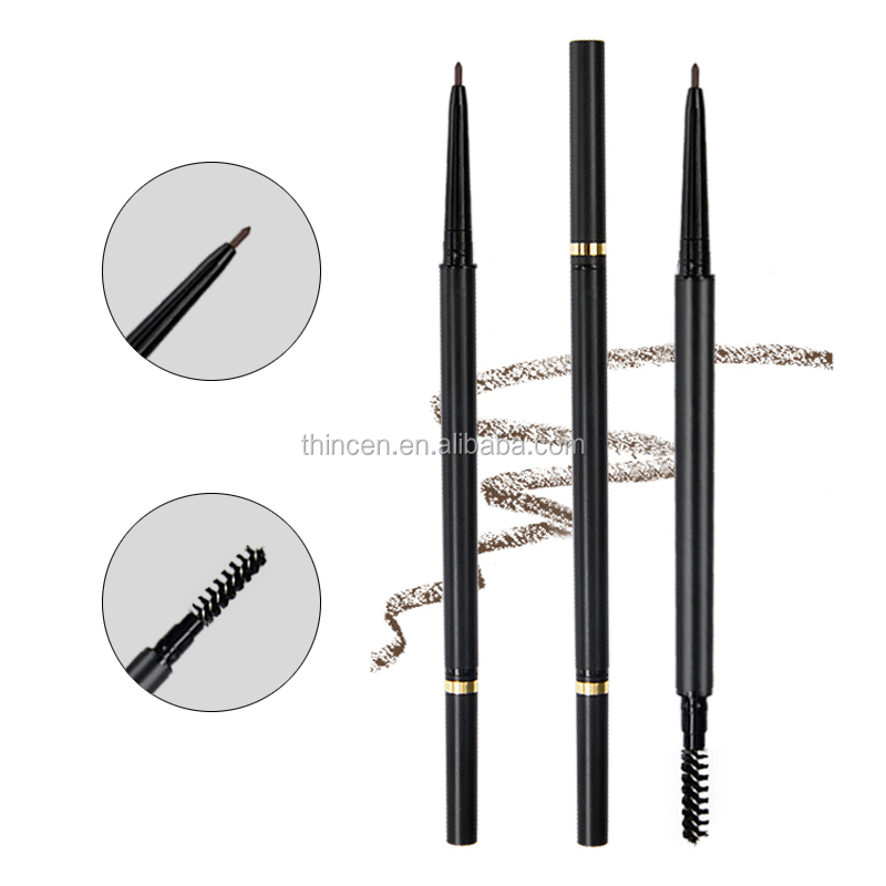 Super Slim Eye Brow Pencil Dual Ended With Eyebrow Brush Waterproof Long lasting Brown Eyebrow 8