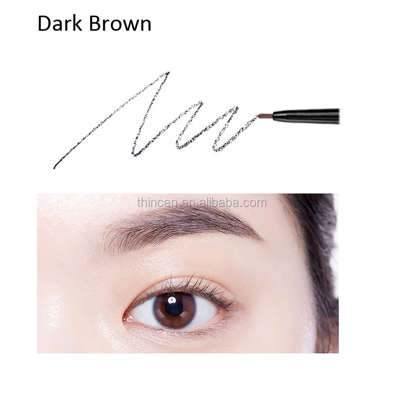Super Slim Eye Brow Pencil Dual Ended With Eyebrow Brush Waterproof Long lasting Brown Eyebrow 12