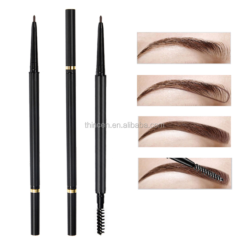 Super Slim Eye Brow Pencil Dual Ended With Eyebrow Brush Waterproof Long lasting Brown Eyebrow 14