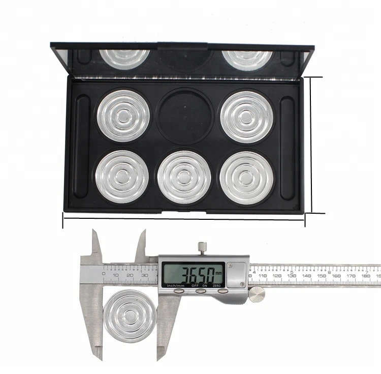 Thincen - Оптова 6-отвірна індивідуальна чорна палітра для макіяжу "зроби сам" порожня платформа для тіней для повік 1