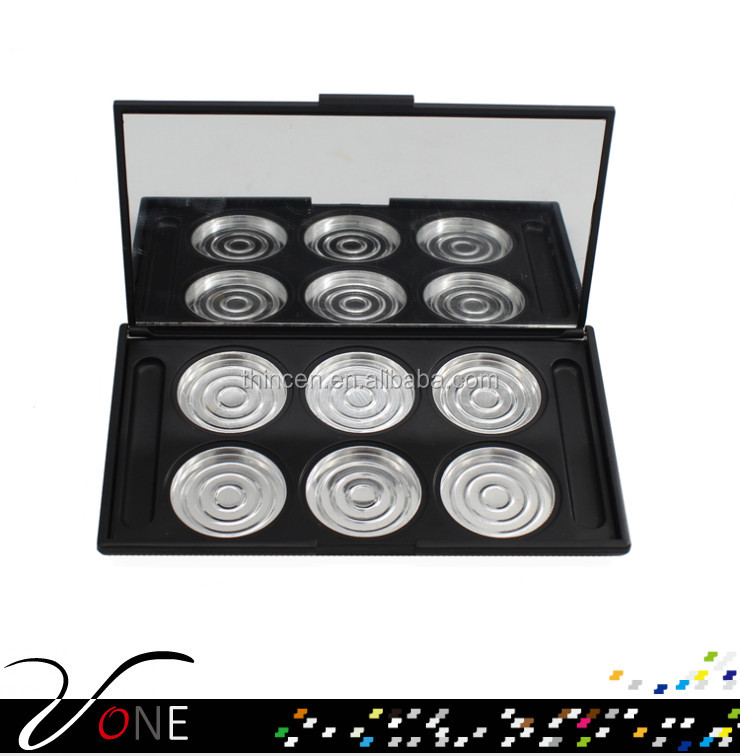 Thincen - Оптова 6-отвірна індивідуальна чорна палітра для макіяжу "зроби сам" порожня платформа для тіней для повік 20