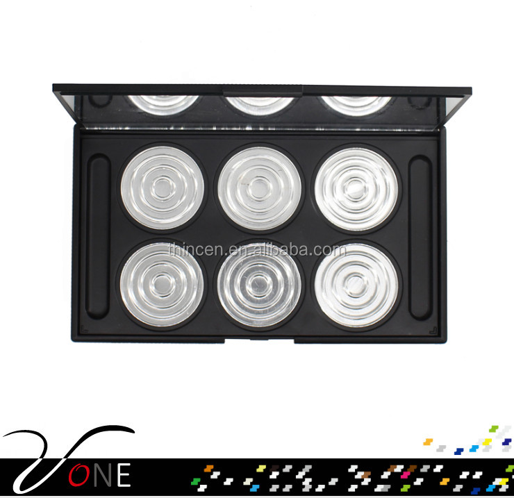 Thincen - Оптова 6-отвірна індивідуальна чорна палітра для макіяжу "зроби сам" порожня платформа для тіней для повік 16