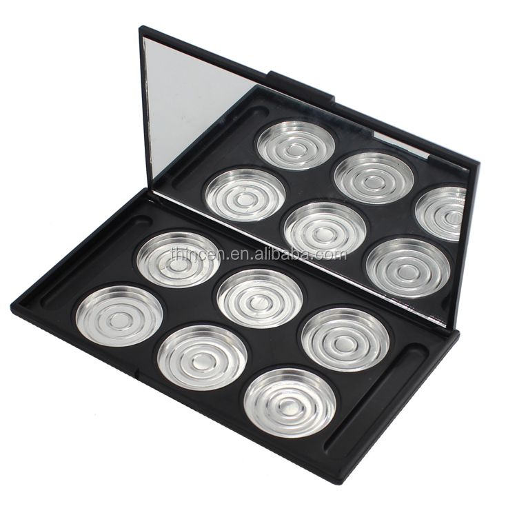 Thincen - Оптова 6-отвірна індивідуальна чорна палітра для макіяжу "зроби сам" порожня платформа для тіней для повік 10