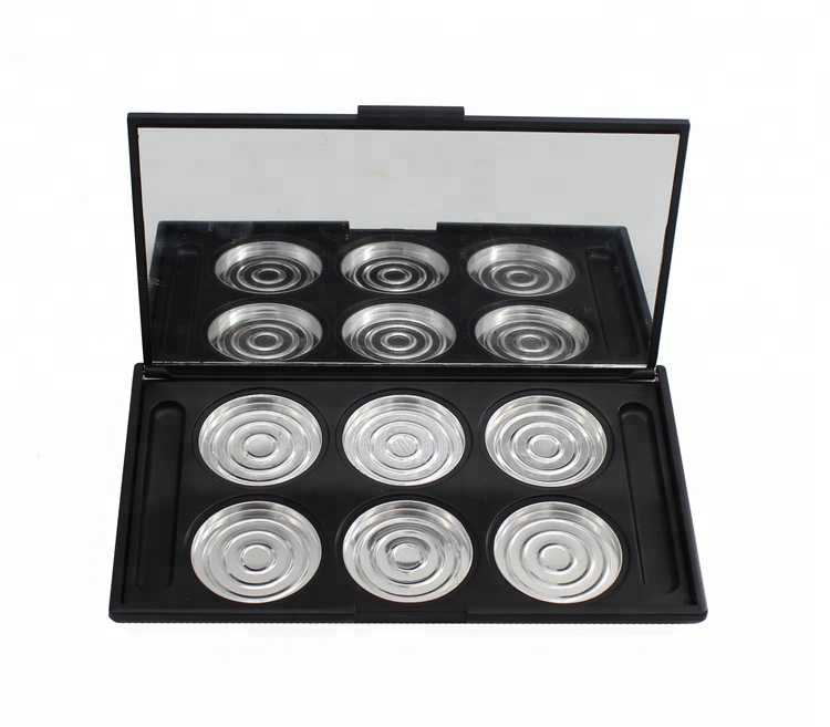 Thincen - Оптова 6-отвірна індивідуальна чорна палітра для макіяжу "зроби сам" порожня платформа для тіней для повік 8