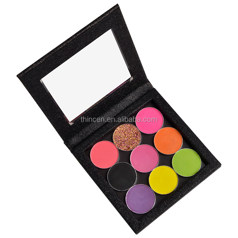 Thincen - Оптова блискуча палетка тіней для повік власного бренду Private Label чорного кольору, порожня, для макіяжу очей 20