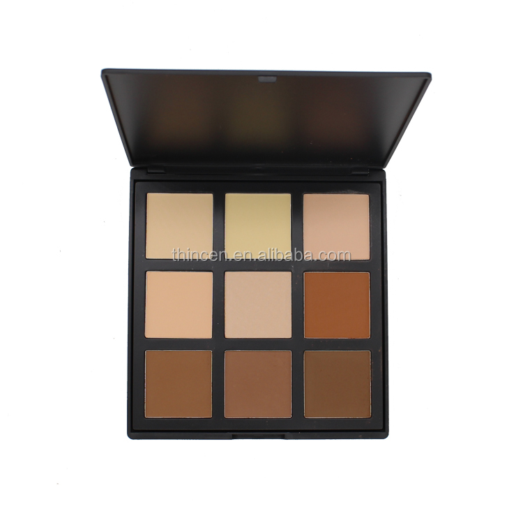 High pigment pressed face powder 9 color palette all matte long lasting private label available 7