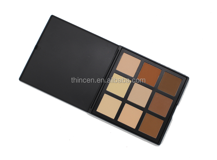 High pigment pressed face powder 9 color palette all matte long lasting private label available 11