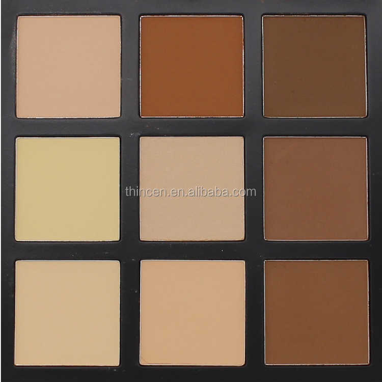 High pigment pressed face powder 9 color palette all matte long lasting private label available 13