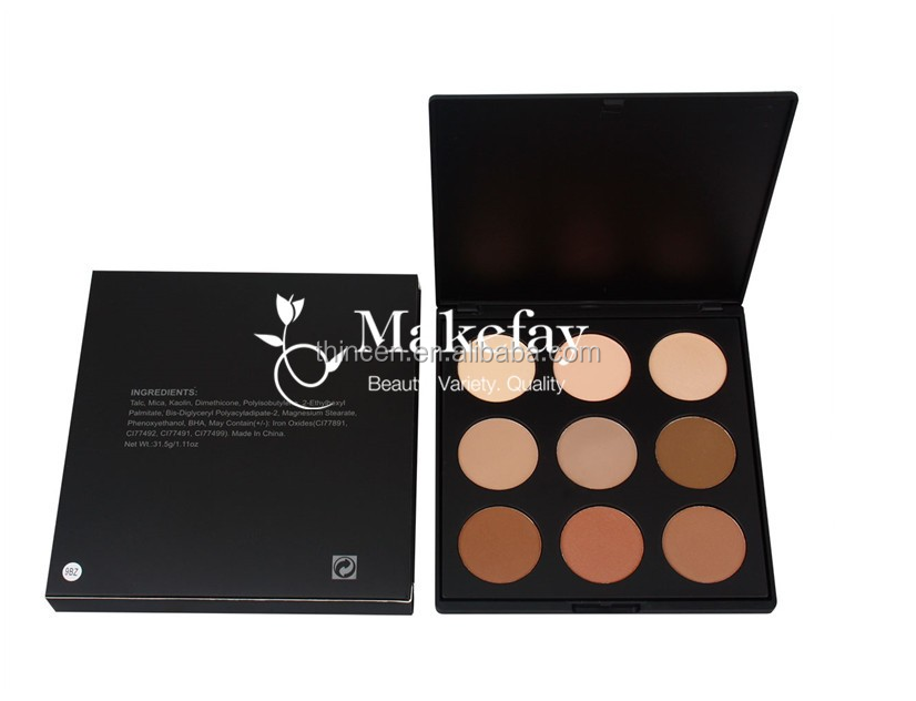9 Color Wholesale Matte Custom Oem Private Label Face Powder Compact 24