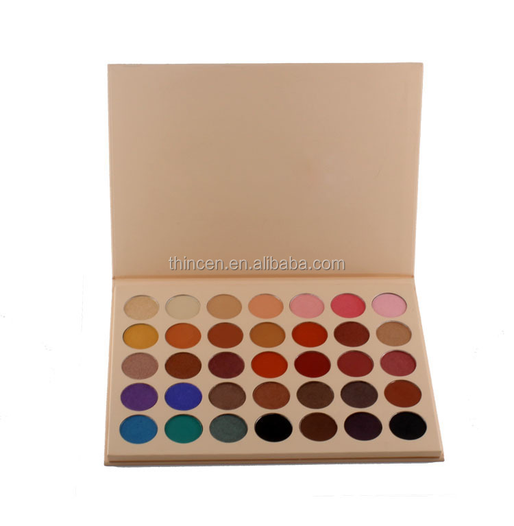 35 Color Custom Shiny Makeup Waterproof Pigment Oem Eyeshadow Palette 8