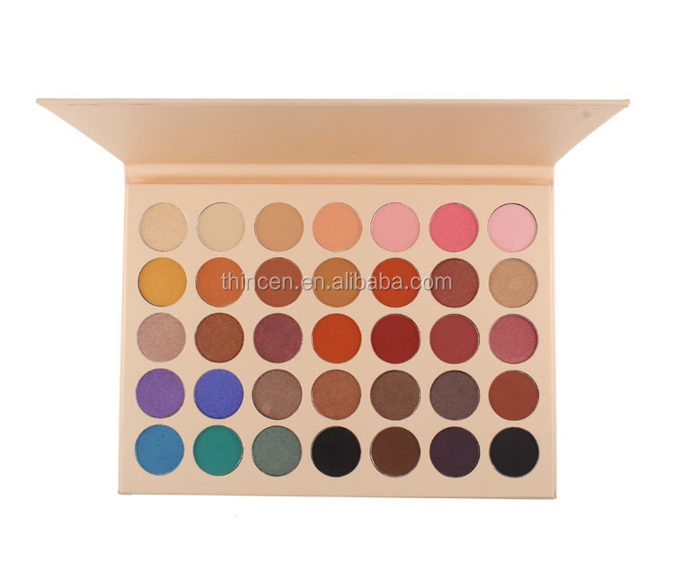 35 Color Custom Shiny Makeup Waterproof Pigment Oem Eyeshadow Palette 12