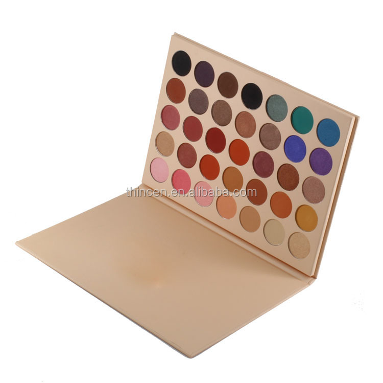 35 Color Custom Shiny Makeup Waterproof Pigment Oem Eyeshadow Palette 16