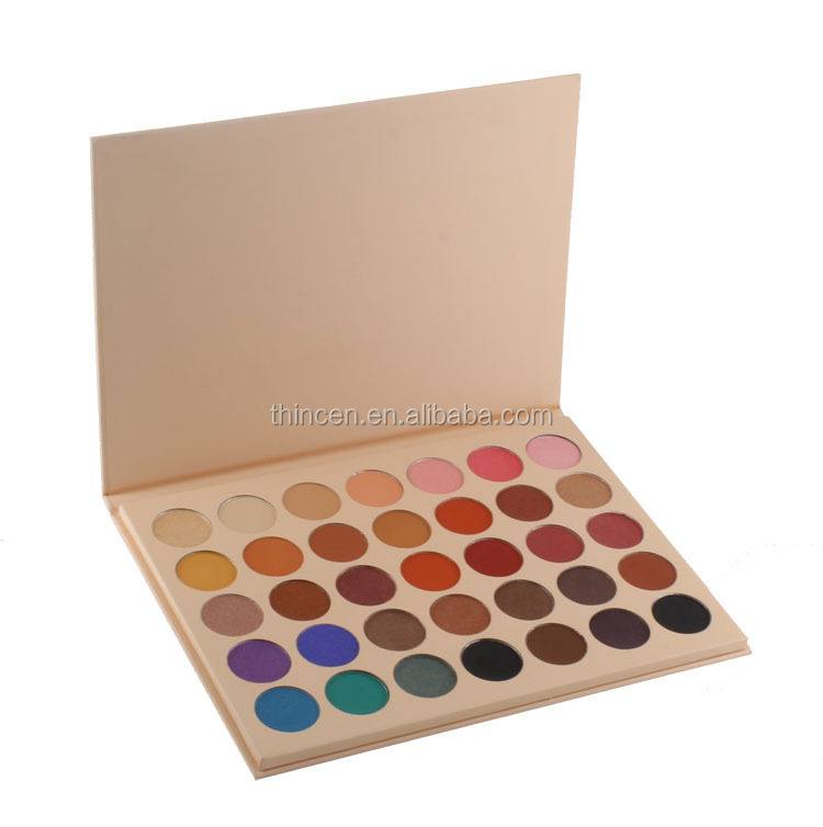 35 Color Custom Shiny Makeup Waterproof Pigment Oem Eyeshadow Palette 18