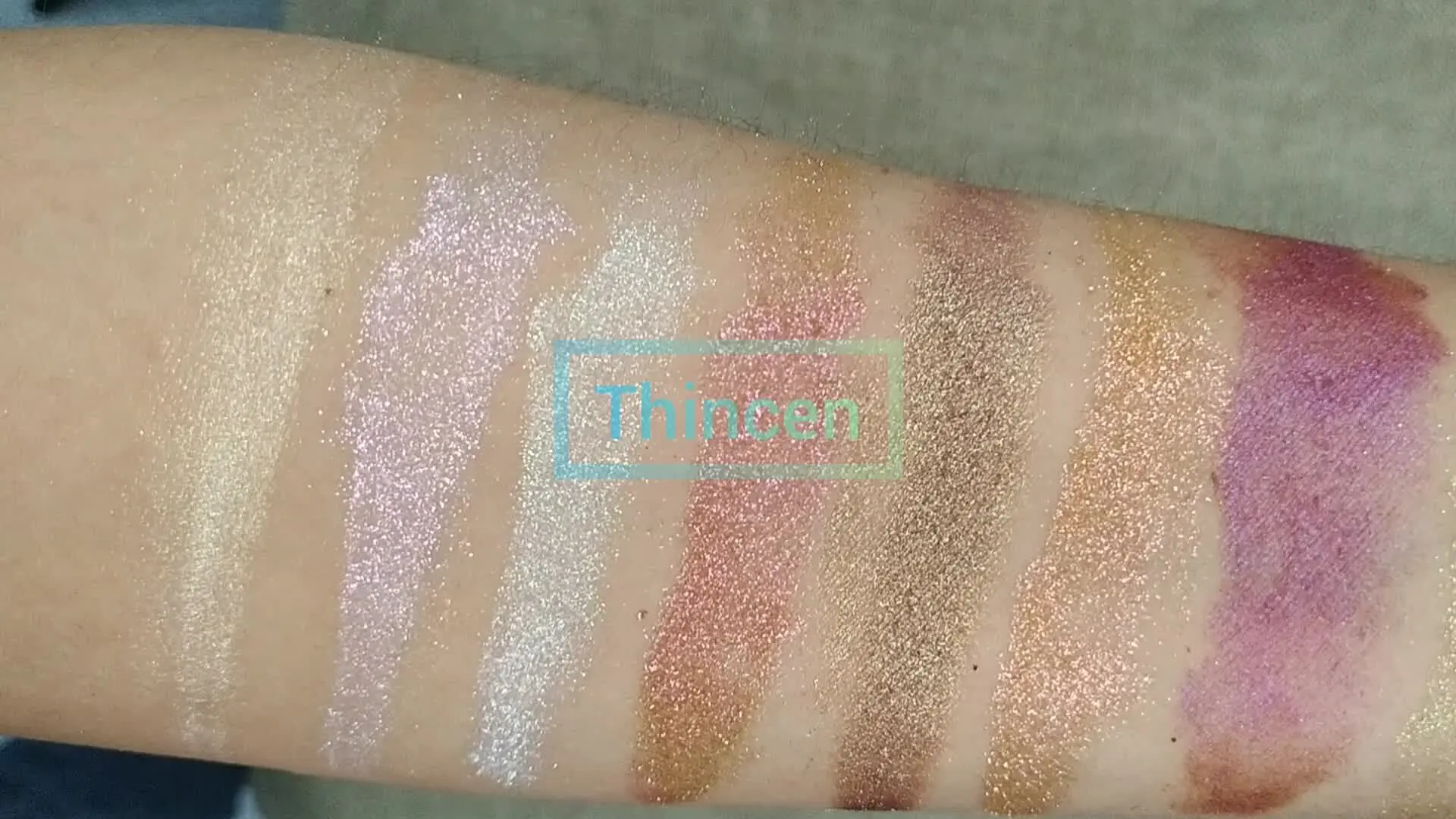 Thincen - Fashionable Shimmer Luminous Glitter Dry Powder Status Multi-colors MSDS Certiticated Eyeshadow Beautify Makeup Eyeshadow platte 1