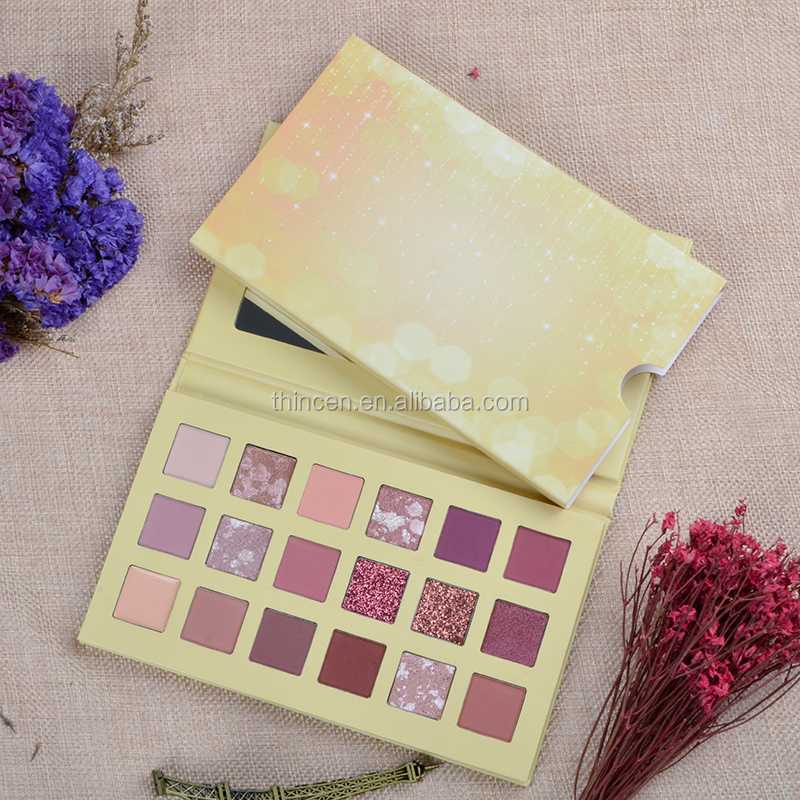 Thincen - 18 кольорових пігментів для тіней для повік, палітра пресованих тіней для повік 14