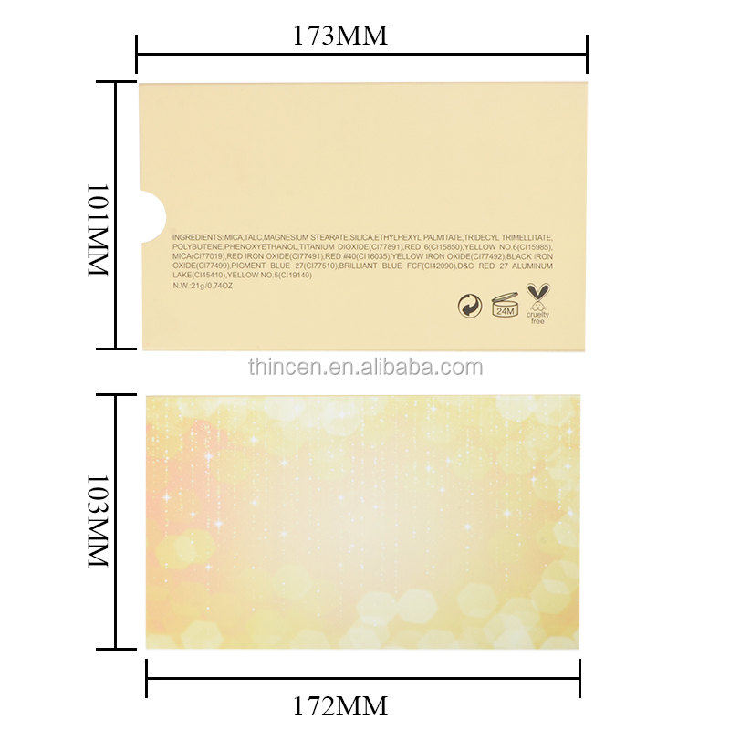 Thincen - 18 кольорових пігментів для тіней для повік, палітра пресованих тіней для повік 10