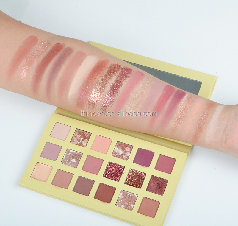 Thincen - 18 кольорових пігментів для тіней для повік, палітра пресованих тіней для повік 24