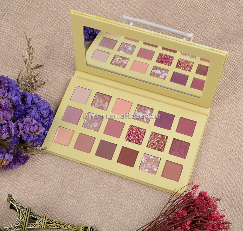 Thincen - 18 кольорових пігментів для тіней для повік, палітра пресованих тіней для повік 16