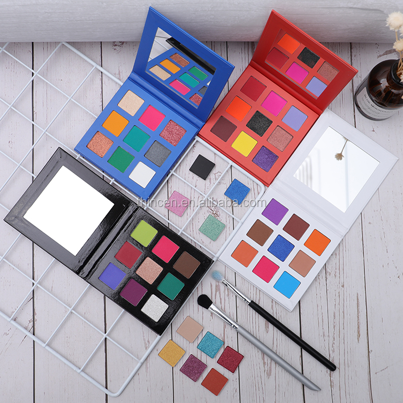 Thincen - 9 Color Square Pan long Lasting Private Label Palette Eye Shadow DIY eyeshadow platte 12