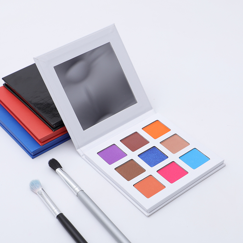 F9 New Arrival private lable 9 colors square shimmer vegan makeup eyeshadow palette high pigment eye shadow palette 18