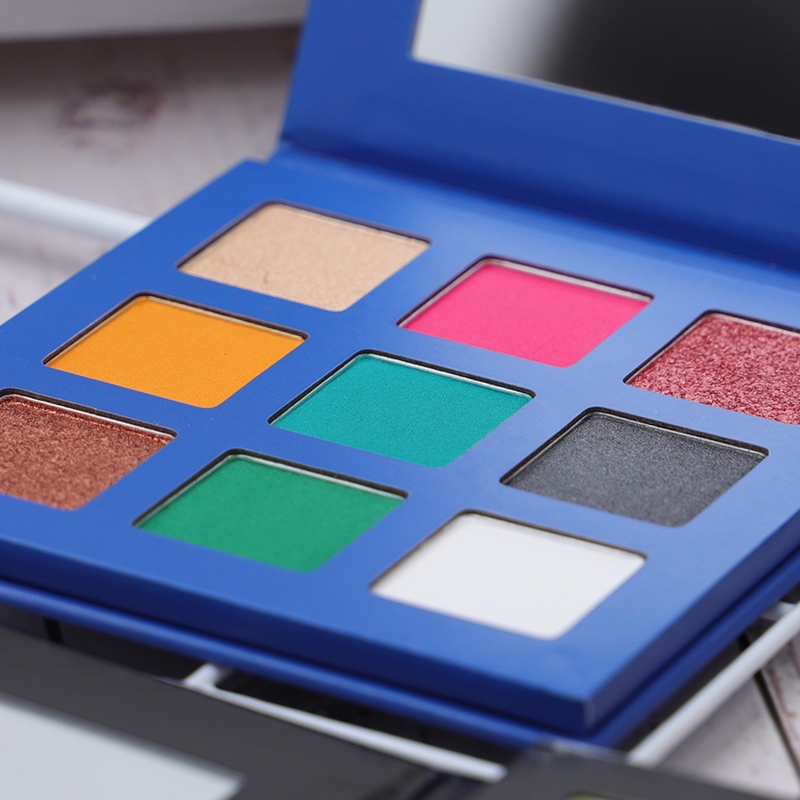 F9 New Arrival private lable 9 colors square shimmer vegan makeup eyeshadow palette high pigment eye shadow palette 12