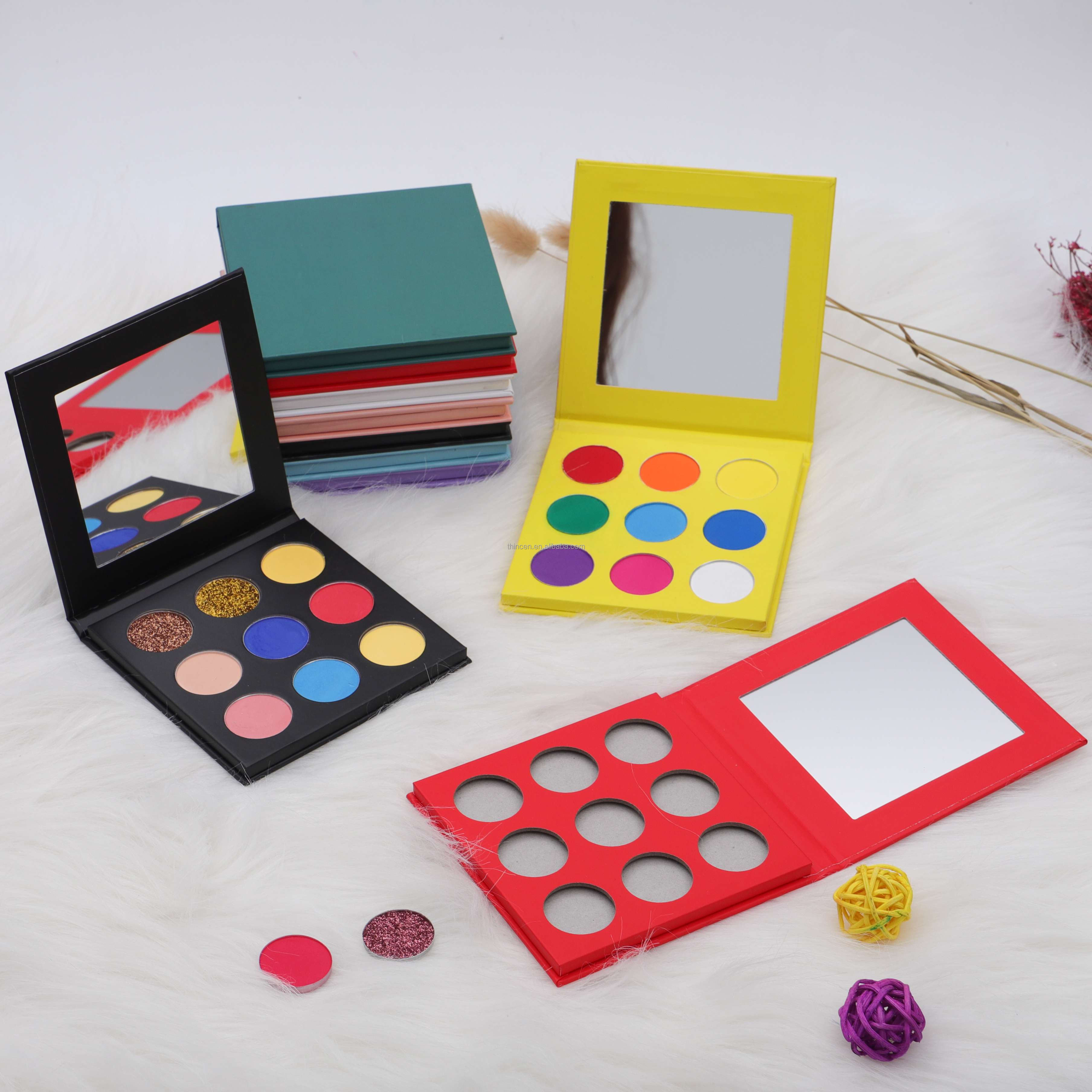 Thincen - Hot sale 9 Color Eye Shadow Super Pigmented Eyeshadow Palette Private Label Custom DIY Eyeshadow palette DIY eyeshadow platte 12