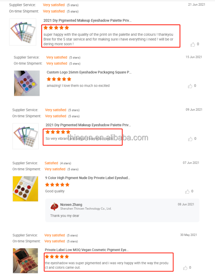 Thincen - Hot Sale DIY Empty Makeup Eyeshadow Palette Choose Mutil Color DIY eyeshadow platte 60