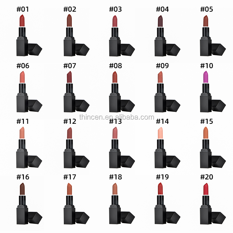 Your Own Logo Low Moq Custom Black Tube Creamy Matte Lipstick 10