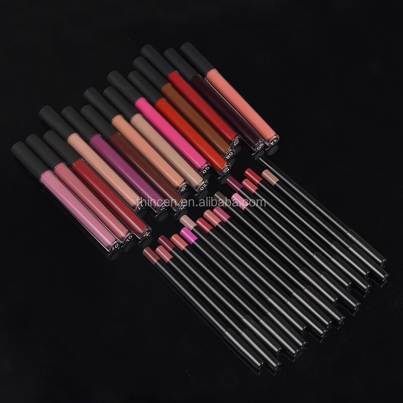 Thincen - 2020 New Arrival Private Label Matte Liquid Lipstick Lip Liner Set Lipstick&Lipgloss 26