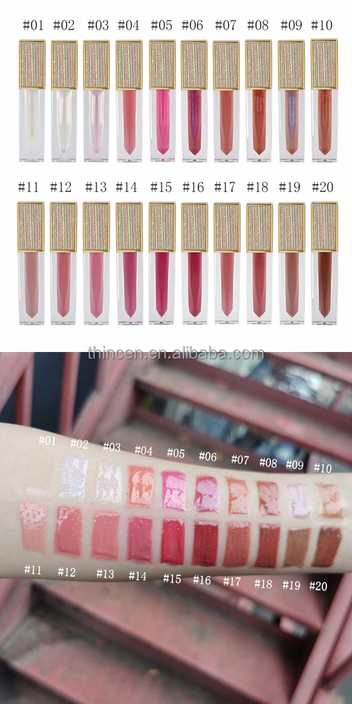 Thincen - Luxury Clear Vegan Lipgloss Labels Custom Lip Gloss Private Logo Glossy Lipgloss Lipstick&Lipgloss 12