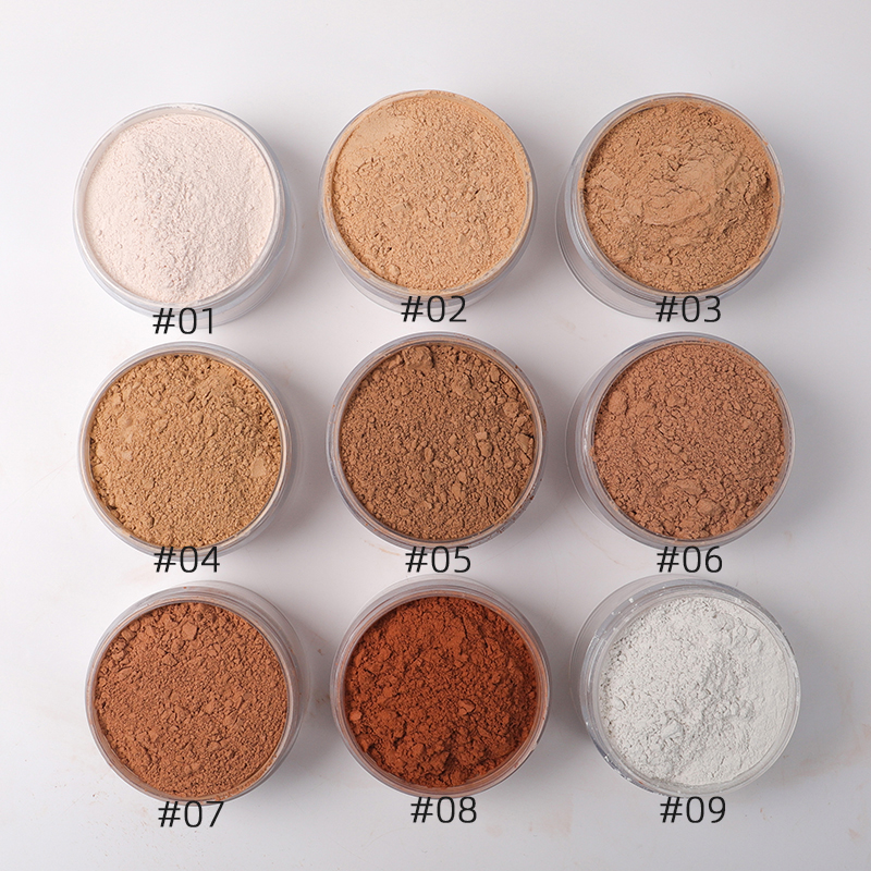 PL-2r Private Label Face Makeup Loose Powder Custom Logo 9 Colors Matte Foundation Oil control setting Loose Powder 26