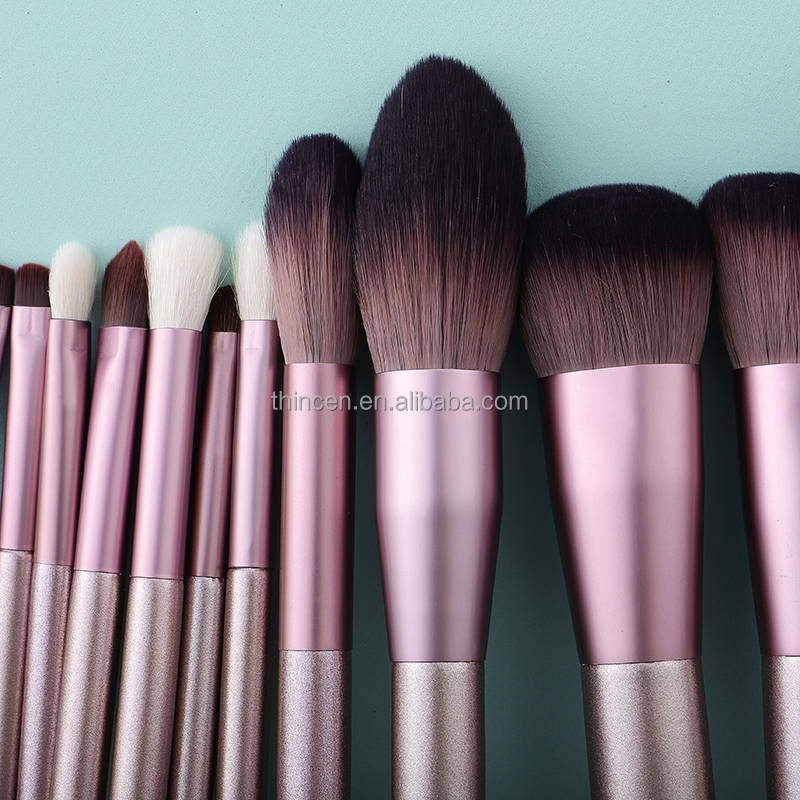 Thincen - New Arrival Vegan Cruelty Free 12pcs Purple Makeup Brushes Sets Beauty Tools 26