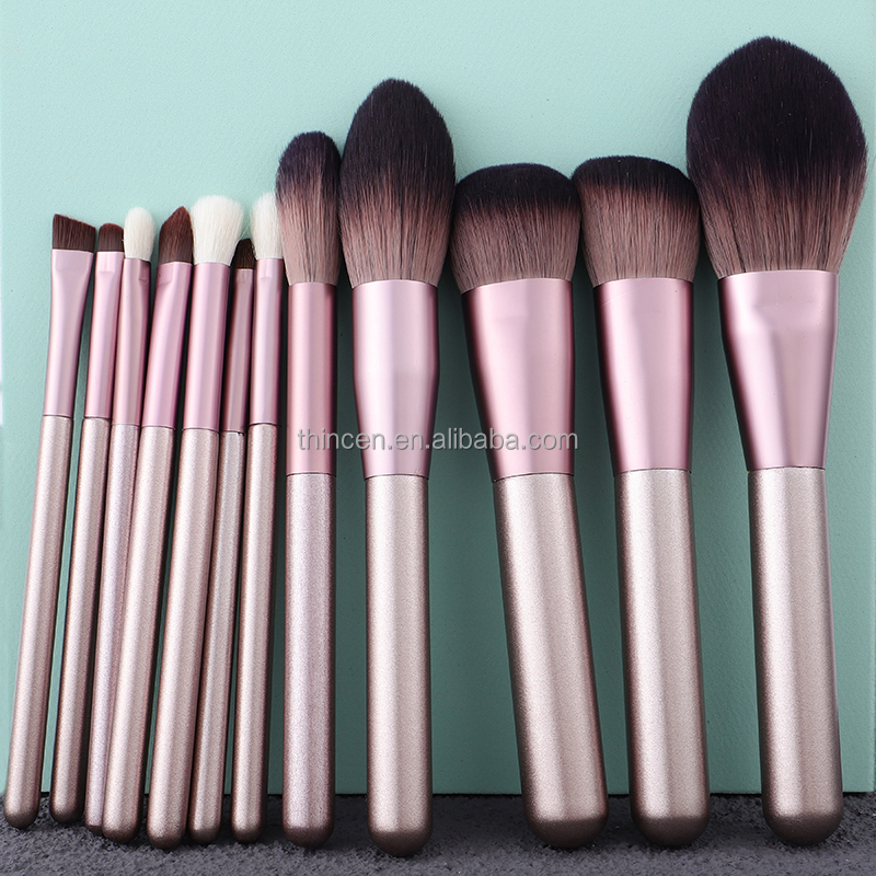 Thincen - New Arrival Vegan Cruelty Free 12pcs Purple Makeup Brushes Sets Beauty Tools 24