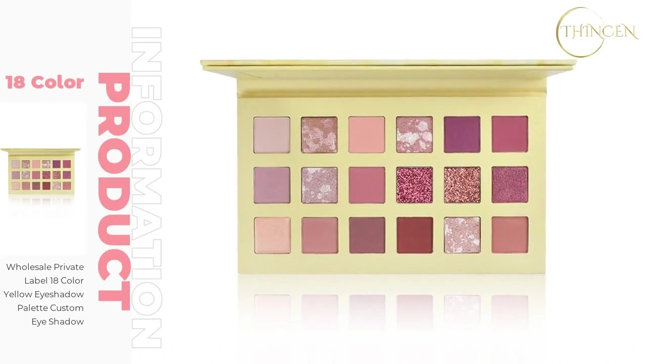 Wholesale Private Label 18 Color Yellow Eyeshadow Palette Custom Eye Shadow 1
