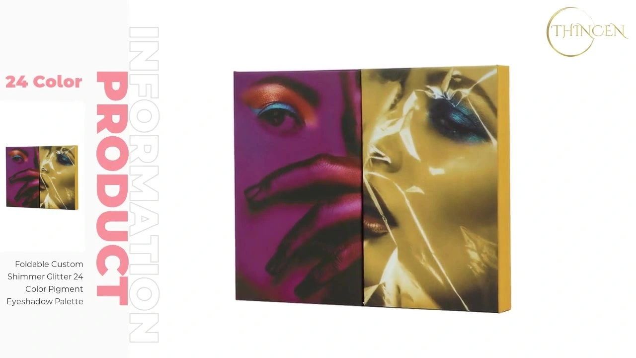 Foldable Custom Shimmer Glitter 24 Color Pigment Eyeshadow Palette 1