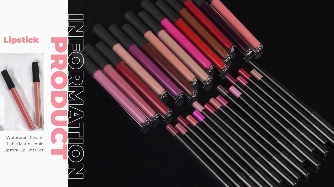 Set Celak Bibir Gincu Cecair Matte Label Persendirian Kalis Air 1