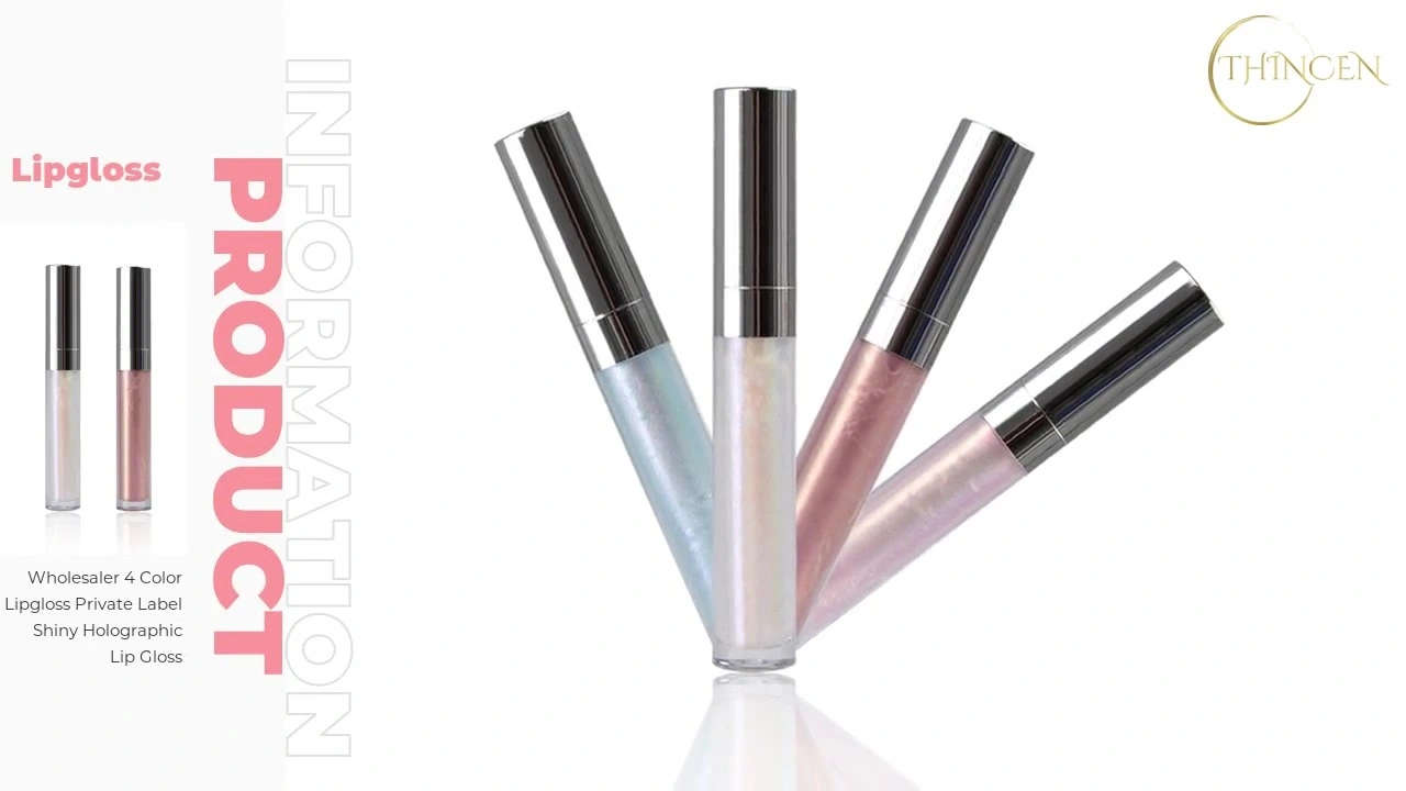 Wholesale 4 color lip gloss private label shiny holographic lip gloss 1