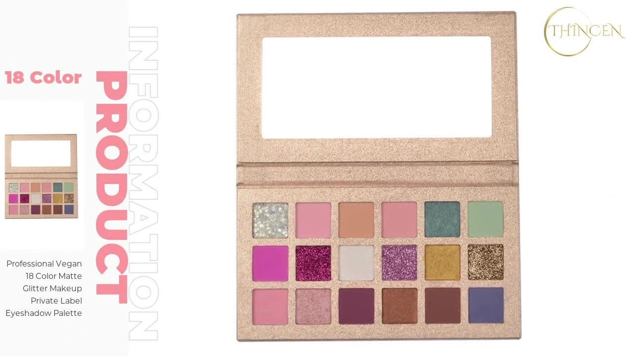 Professional Vegan 18 Color Matte Glitter Makeup Private Label Eyeshadow Palette 1