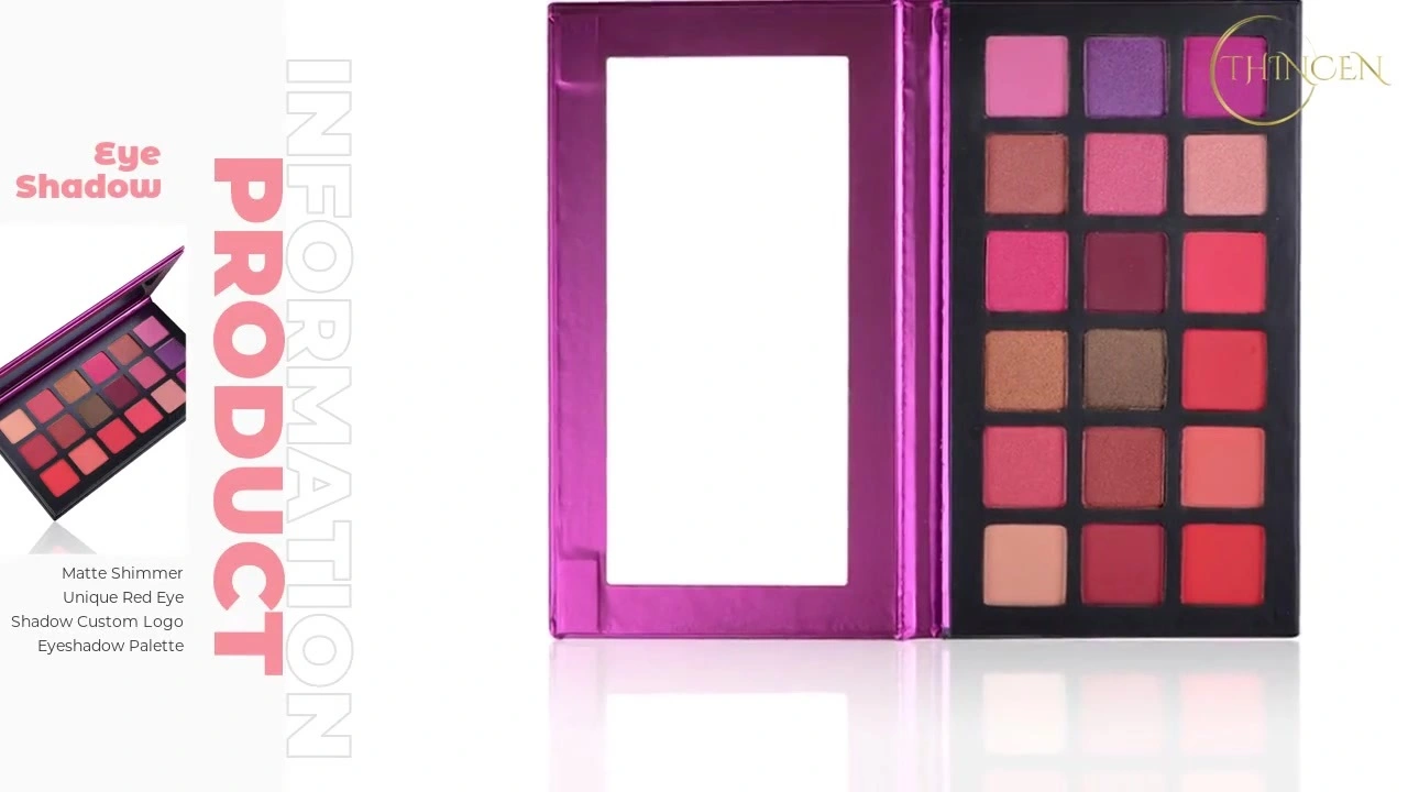 Matte Shimmer Unique Red Eye Shadow Custom Logo Eyeshadow Palette 1