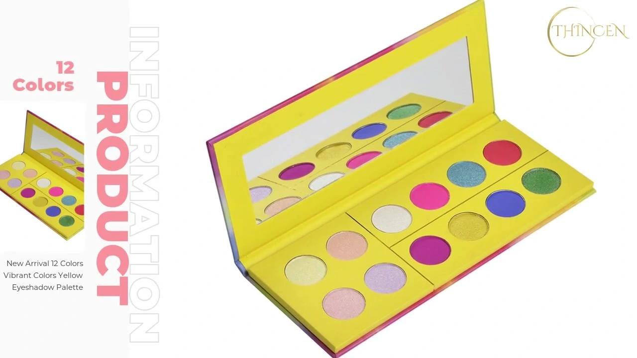 New Arrival 12 Colors Vibrant Colors Yellow Eyeshadow Palette 1
