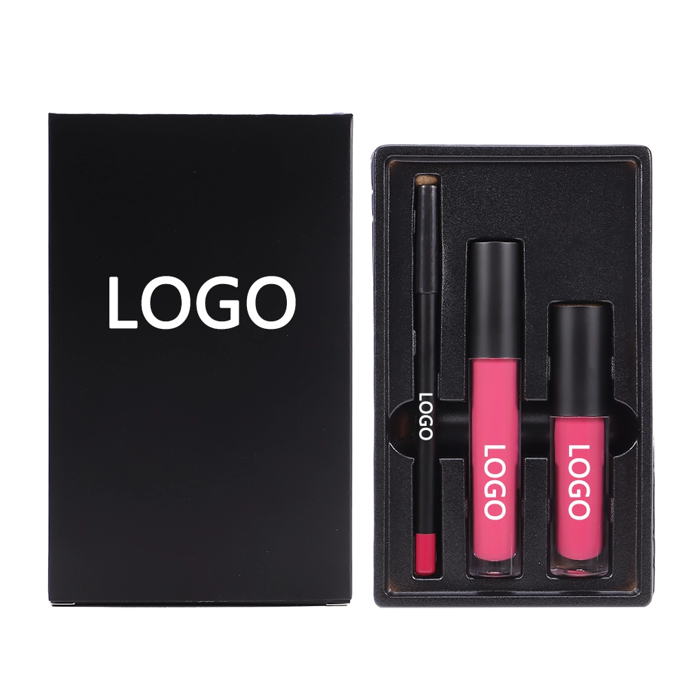 Kit Pengilat Bibir, Celak Bibir &amp; Gincu 3-dalam-1 - Koleksi Solekan Vegan Label Persendirian 1