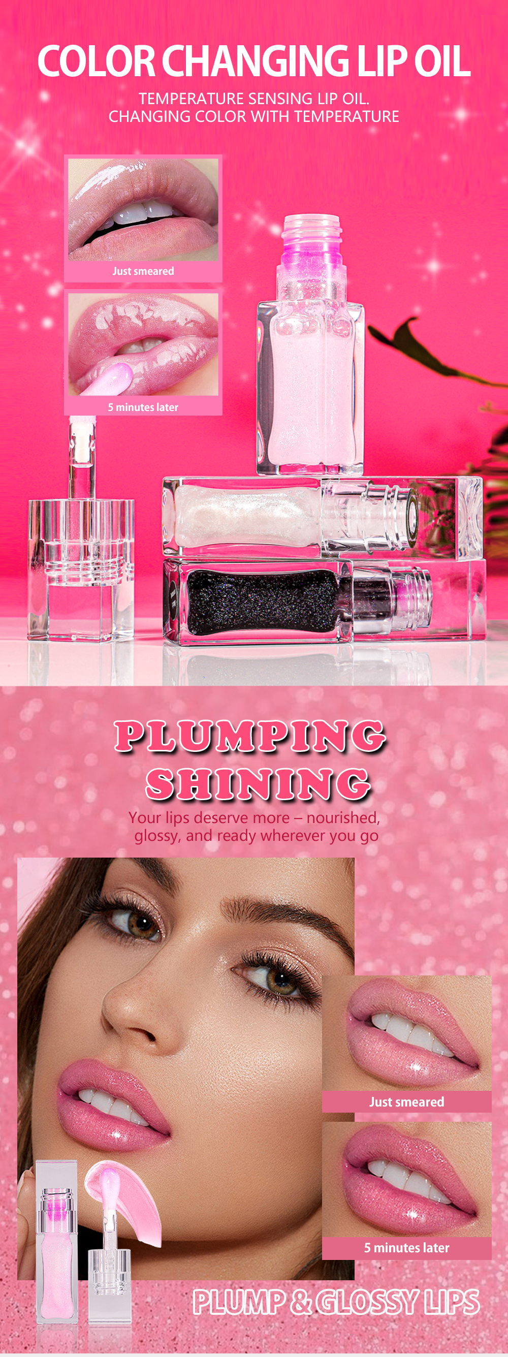 Best Color Changing Sparkling Lip Oil Gloss Company - Thincen 7