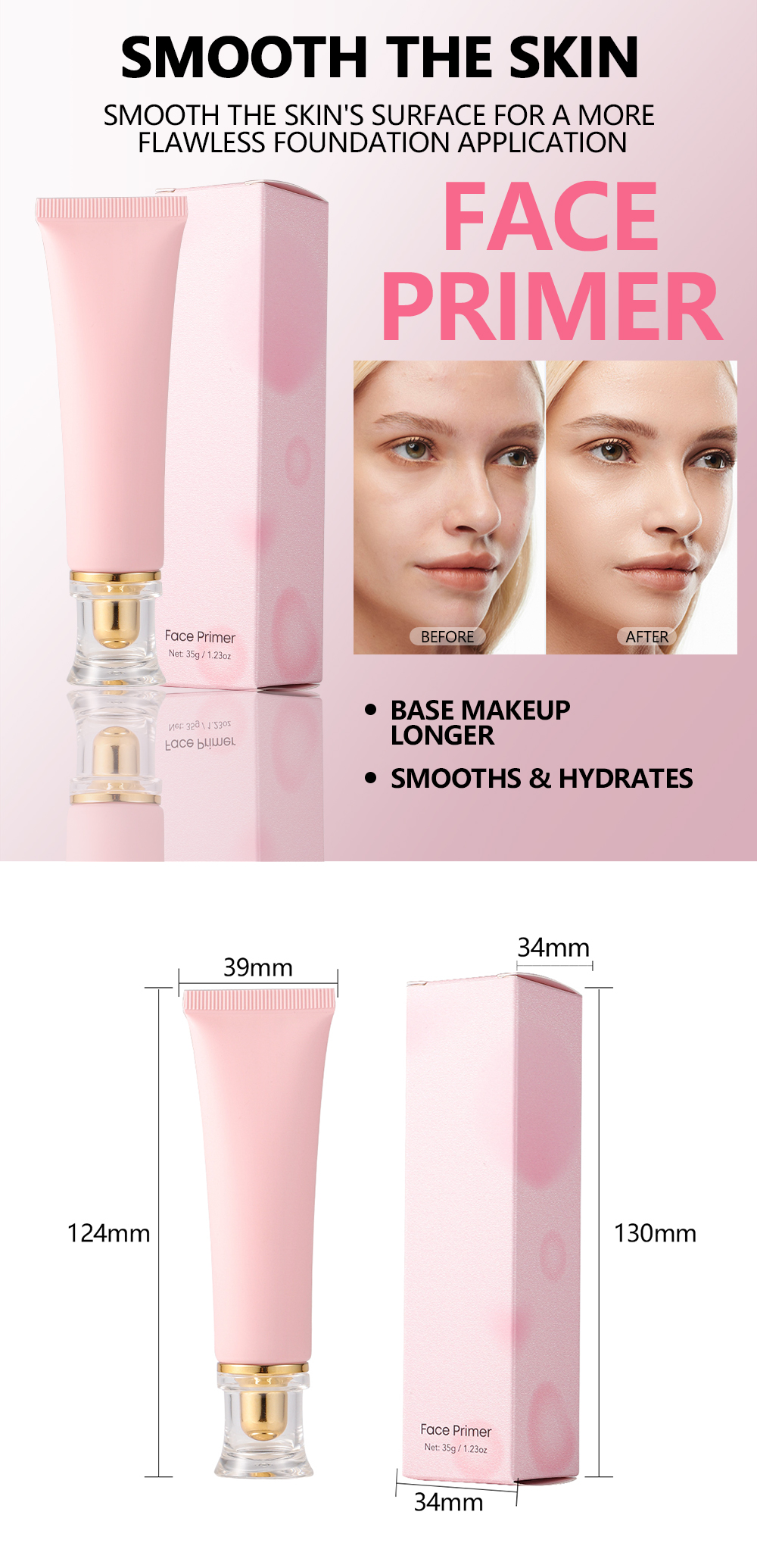 Wholesale Face Base Oil Control Hydrating Clear Nude Face Primer for Oily Skin 11