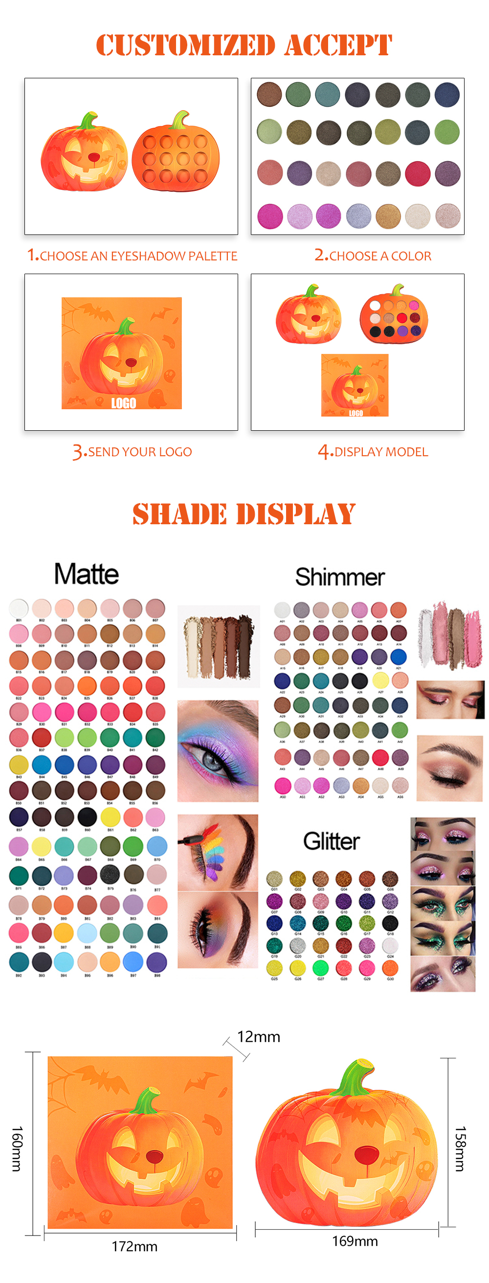Quality Halloween Pumpkin Shape Eyeshadow Palette Manufacturer | Thincen 10