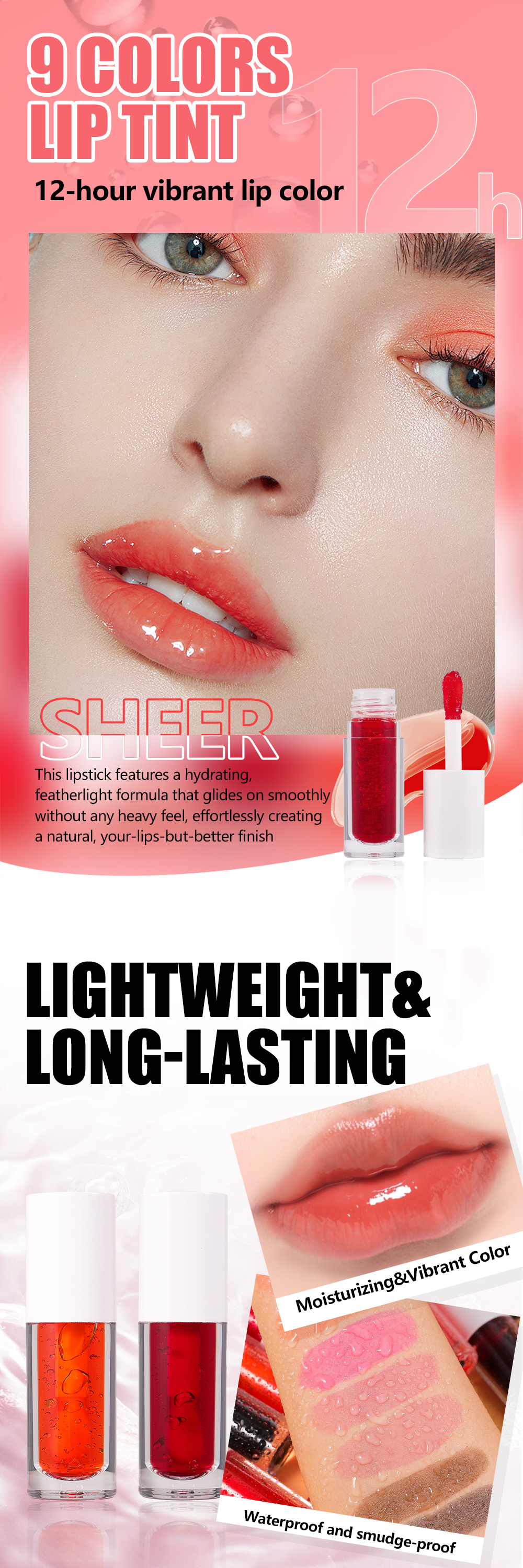 Custom Logo Lip Tint – Long-Lasting, Waterproof Jelly Formula 8