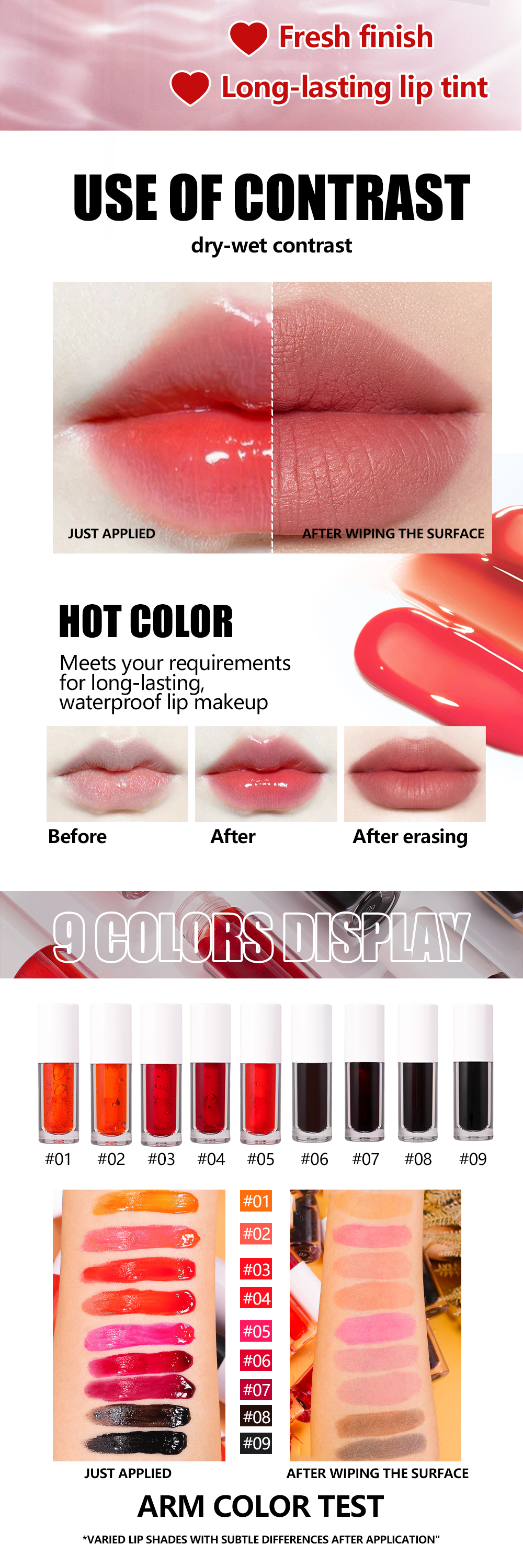 Custom Logo Lip Tint – Long-Lasting, Waterproof Jelly Formula 9