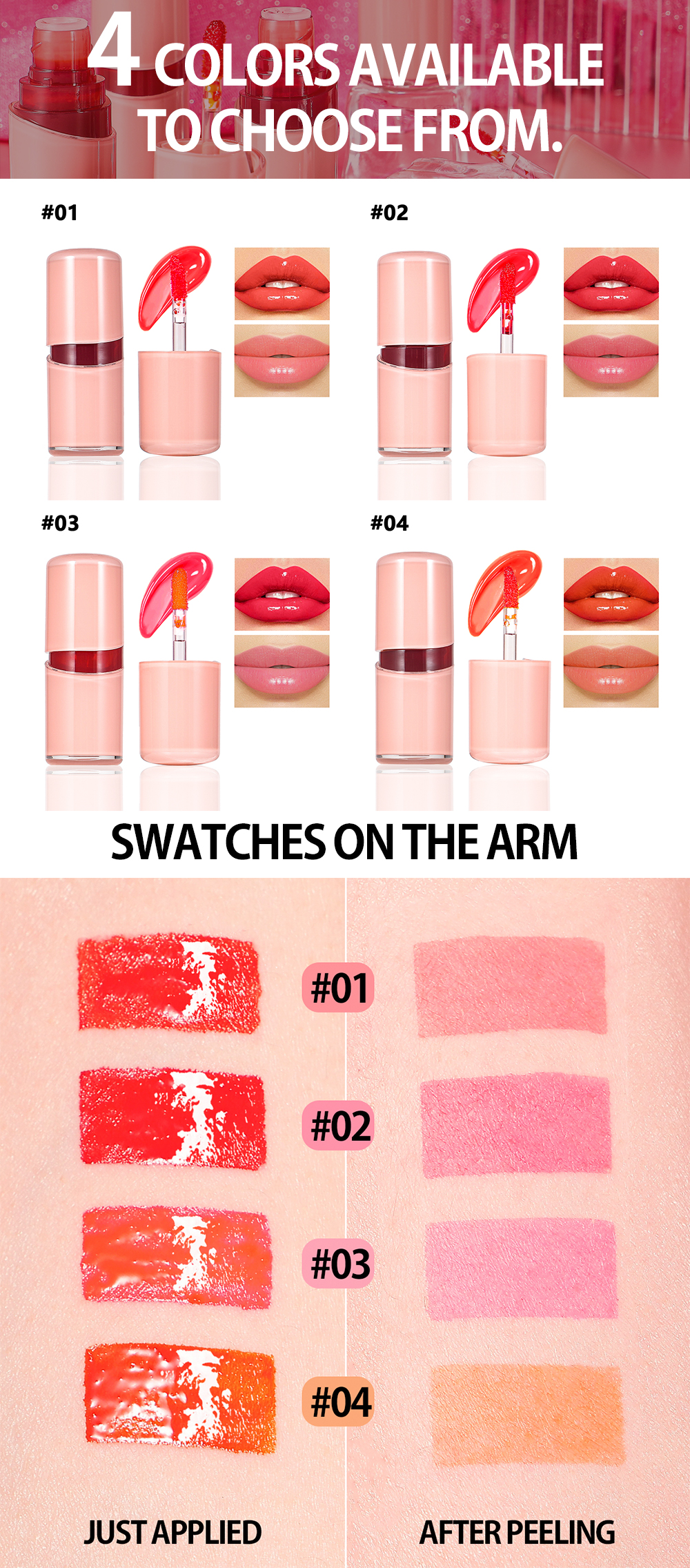 Long-Lasting Waterproof Lip Tint with High-Pigment Formula