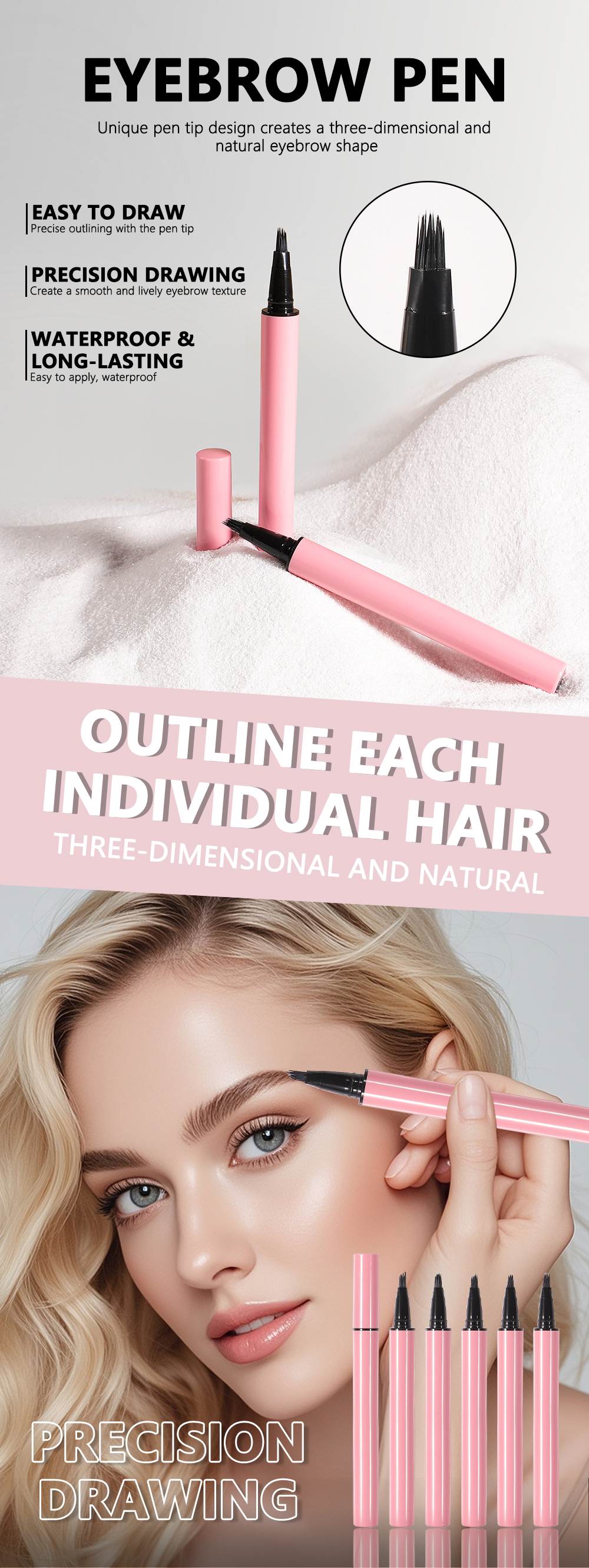 0.01MM Ultra-Fine Liquid Eyebrow Pen | Private Label Waterproof Brow Liner 8